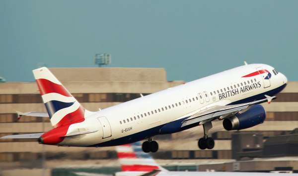 London to Brussels flight by British Airways company plane