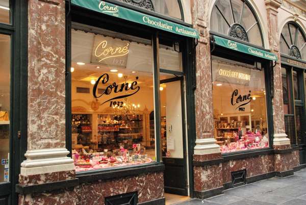 Brussels shop window of chocolatier