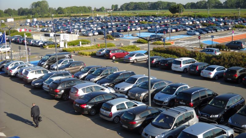 Parking lot at Brussels Charleroi Airport