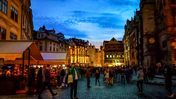 Brussels nightlife in city centre