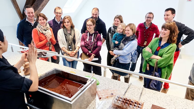 Brussels Museum of cocoa and chocolate chocolatier presentation
