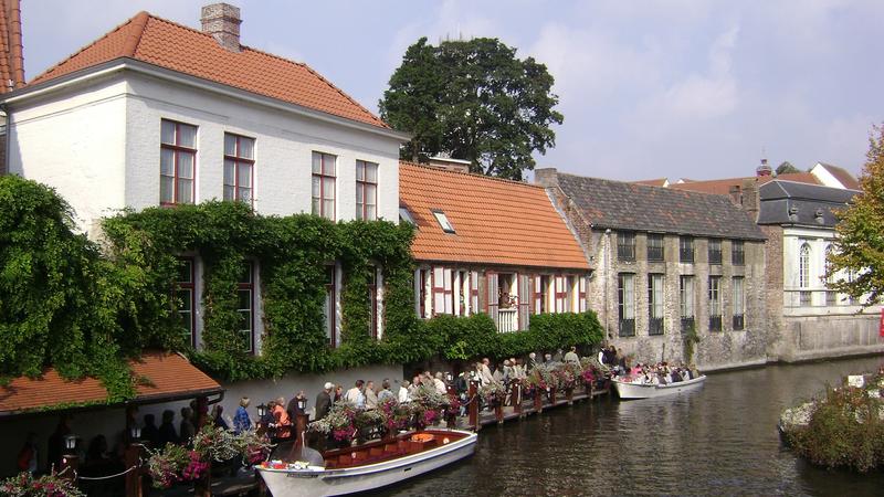 Bruges near Brussels canal boat cruise ride